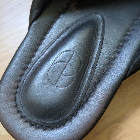 Porte & Paire Women's Quilted Black Leather Sandals Size 10 - Picture 2 of 7